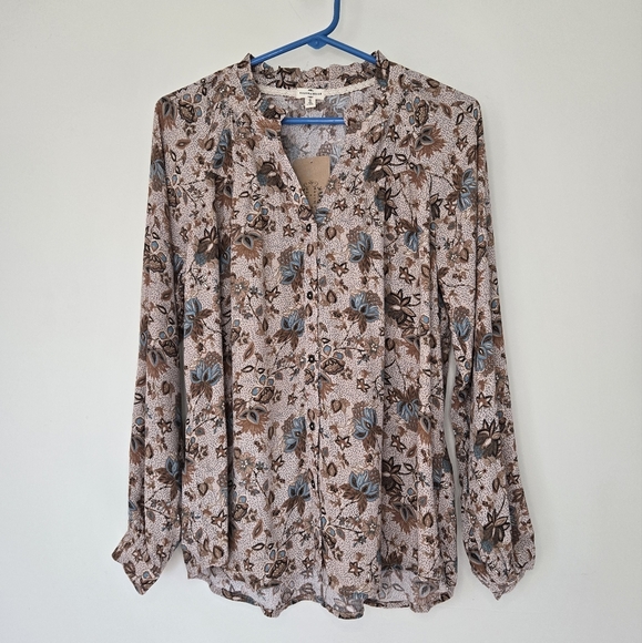 NWT Mason & Belle Vintage Floral Button Down Tunic Top Blouse Small - Picture 1 of 6